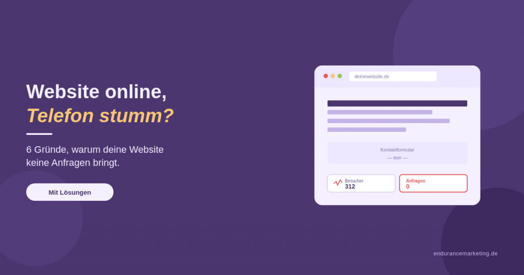 Warum bringt deine Website keine Anfragen? Die 6 häufigsten Gründe